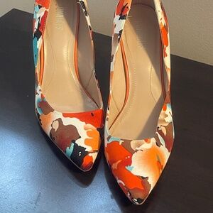 Multi color floral high heel
